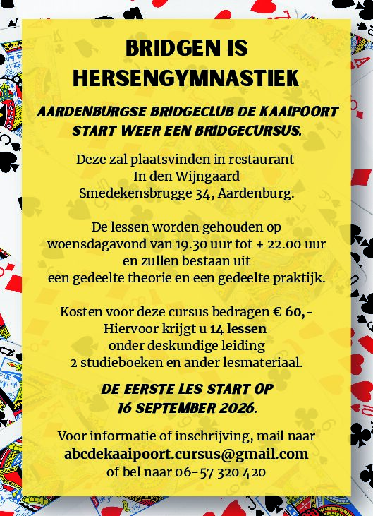 Start nieuwe bridgecursus